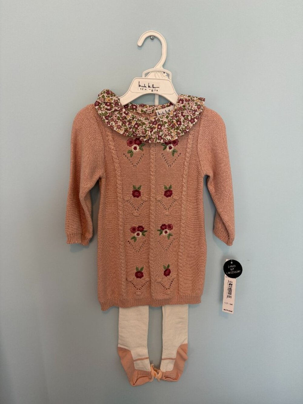Nicole Miller Infant Sweater Dress Set ~ Size 12 Months